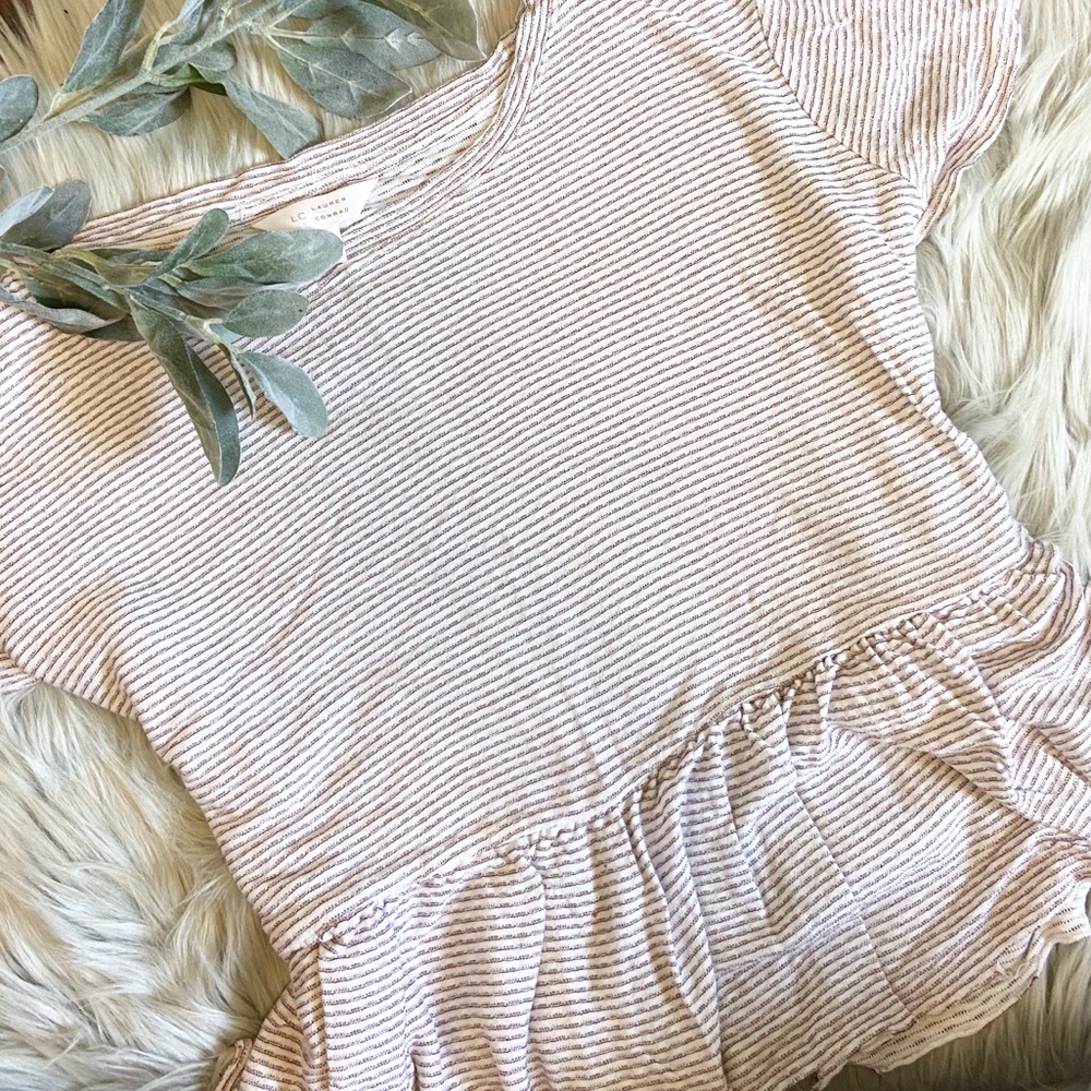 LC Lauren Conrad Peplum Top T-shirt Tee